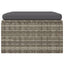 fodskammel med hynde til haven 55x55x30 cm polyrattan grå