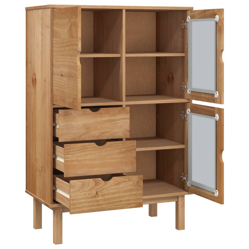 højskab OTTA 85x43x125 cm massivt fyrretræ