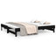 daybed med udtræk 2x(100x200) cm massivt fyrretræ sort
