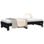 daybed med udtræk 2x(100x200) cm massivt fyrretræ sort