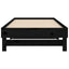 daybed med udtræk 2x(100x200) cm massivt fyrretræ sort