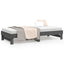 daybed med udtræk 2x(90x200) cm massivt fyrretræ grå