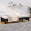 daybed med udtræk 2x(90x200) cm massivt fyrretræ sort