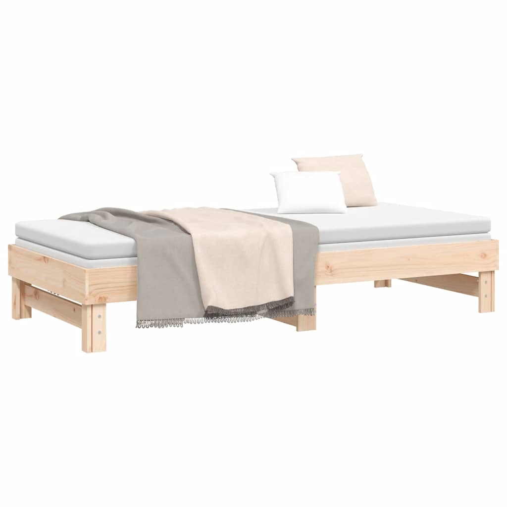 daybed med udtræk 2x(80x200) cm massivt fyrretræ