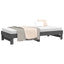 daybed med udtræk 2x(80x200) cm massivt fyrretræ grå