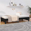 daybed med udtræk 2x(80x200) cm massivt fyrretræ sort