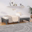 daybed med udtræk 2x(90x190) cm massivt fyrretræ grå