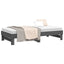 daybed med udtræk 2x(90x190) cm massivt fyrretræ grå
