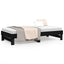 daybed med udtræk 2x(90x190) cm massivt fyrretræ sort