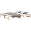 daybed med udtræk 2x(75x190) cm massivt fyrretræ