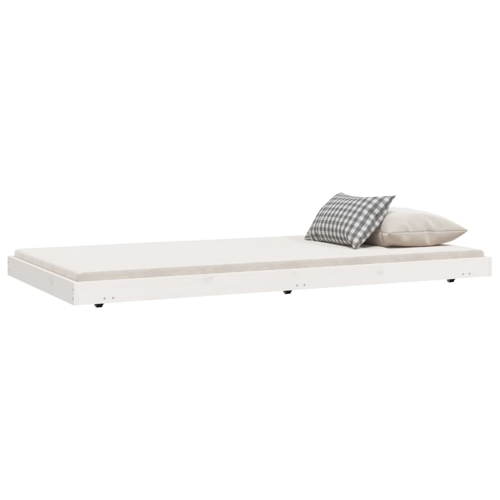 sengeramme uden madras 90x200 cm massivt fyrretræ hvid