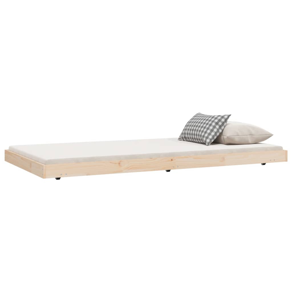 sengeramme uden madras 80x200 cm massivt fyrretræ