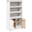 skab 80x35x154 cm massivt fyrretræ hvid
