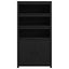 skab 80x35x154 cm massivt fyrretræ sort
