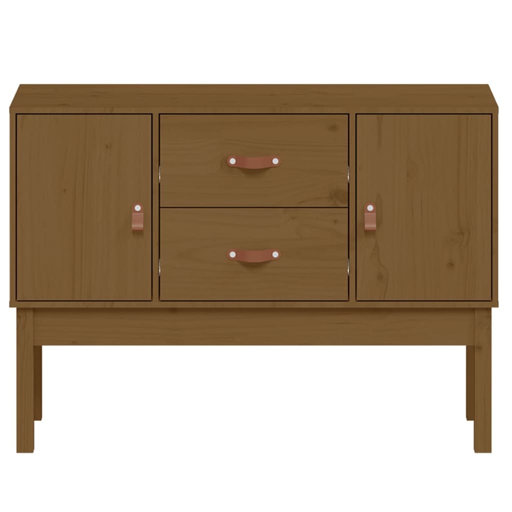skænk 110x40x78 cm massivt fyrretræ gyldenbrun