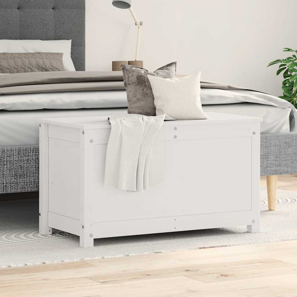 opbevaringskasse 80x40x45,5 cm massivt fyrretræ hvid