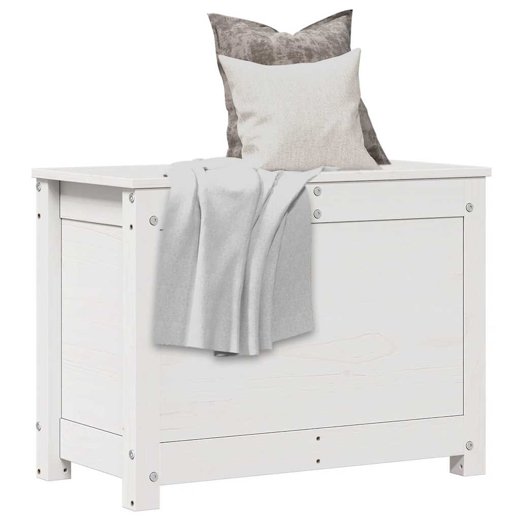 opbevaringskasse 60x32x45,5 cm massivt fyrretræ hvid billede
