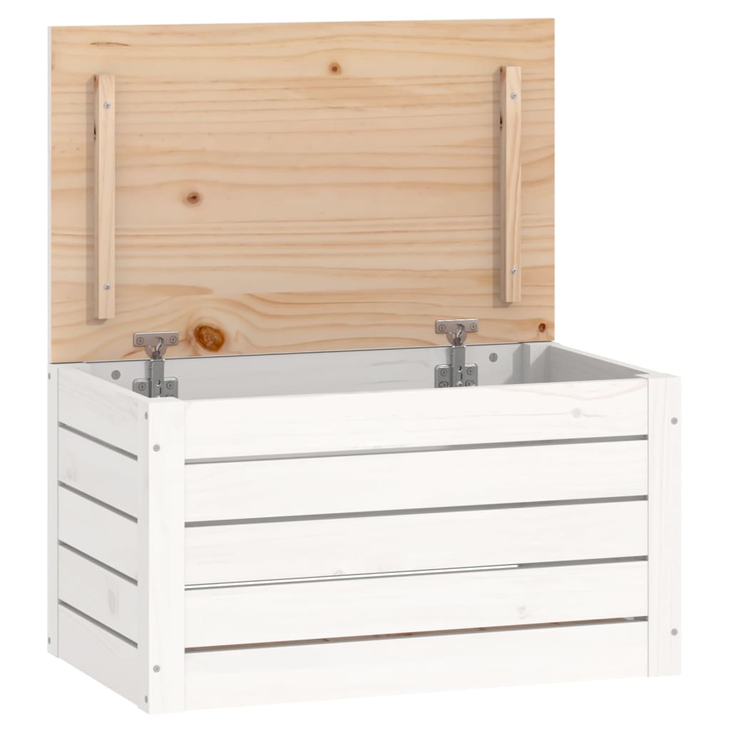 opbevaringskasse 59,5x36,5x33 cm massivt fyrretræ hvid