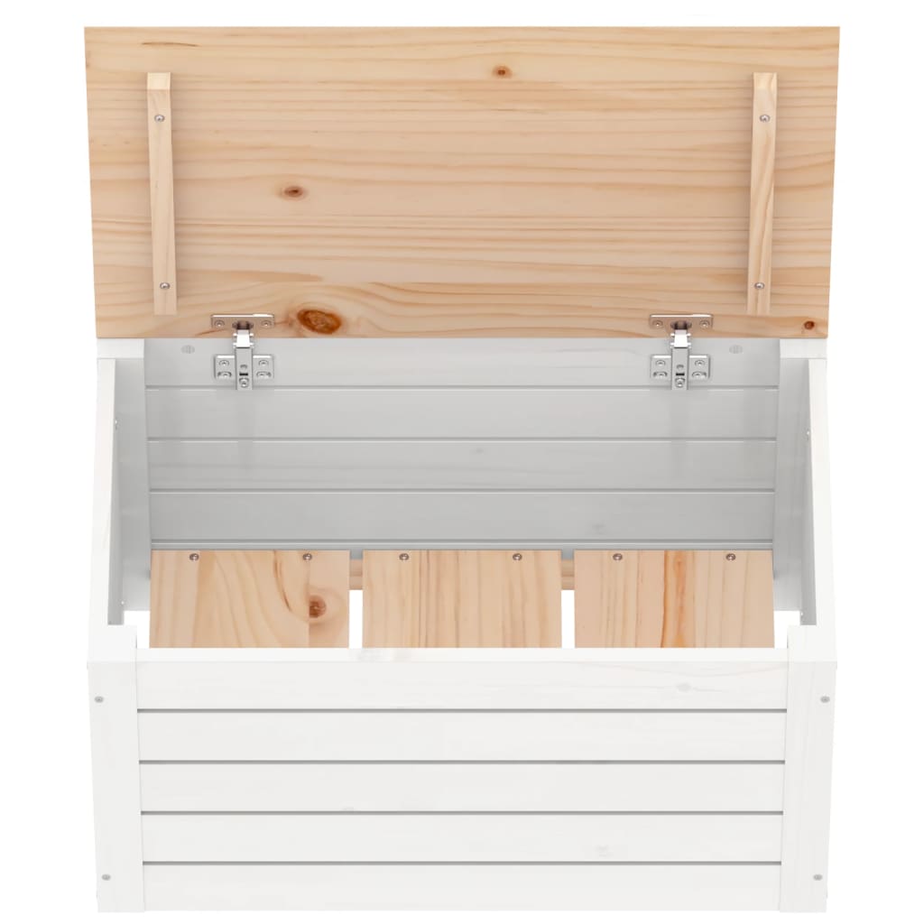 opbevaringskasse 59,5x36,5x33 cm massivt fyrretræ hvid