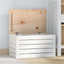opbevaringskasse 59,5x36,5x33 cm massivt fyrretræ hvid