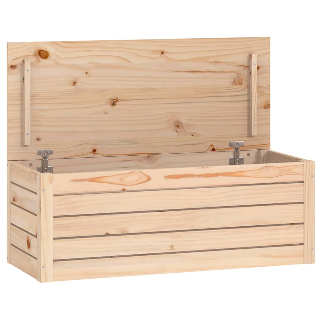 opbevaringskasse 89x36,5x33 cm massivt fyrretræ