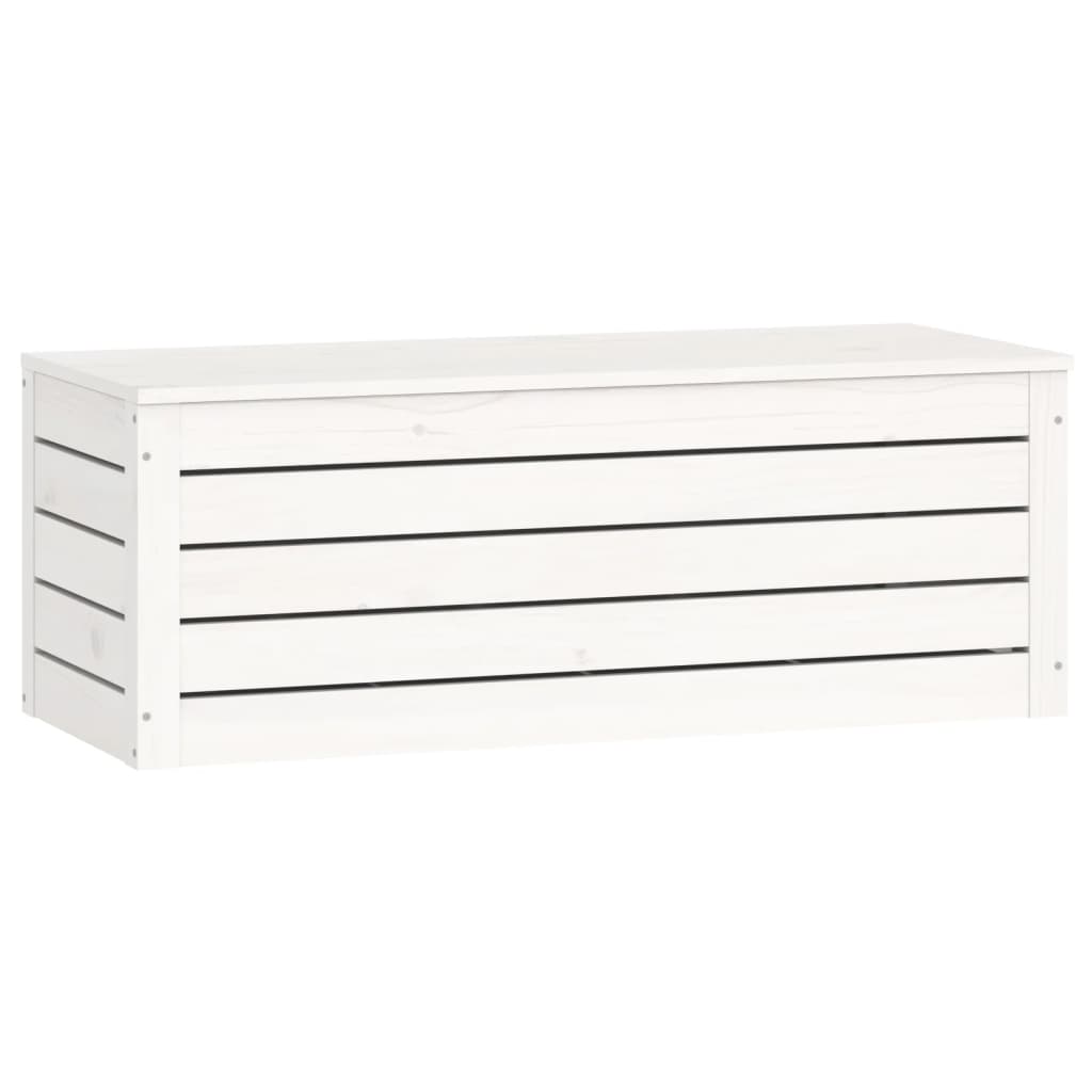 opbevaringskasse 89x36,5x33 cm massivt fyrretræ hvid