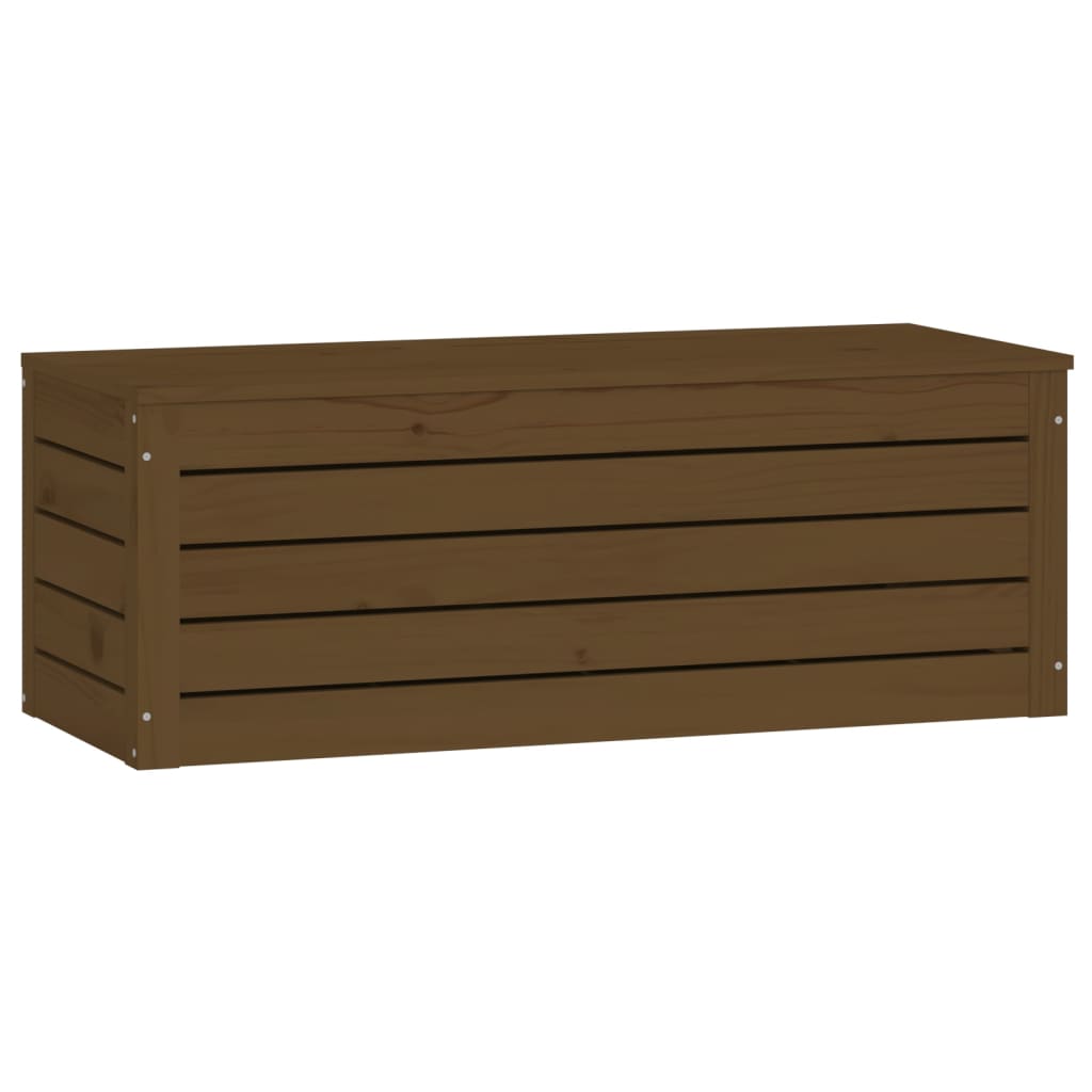 opbevaringskasse 89x36,5x33 cm massivt fyrretræ gyldenbrun