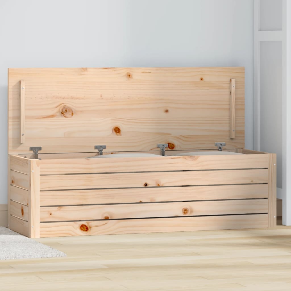 opbevaringskasse 109x36,5x33 cm massivt fyrretræ