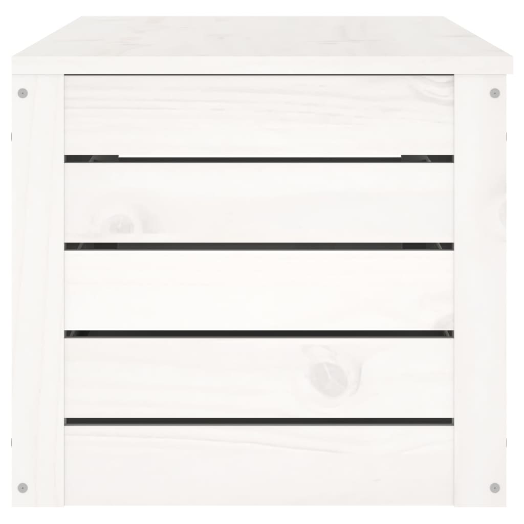 opbevaringskasse 109x36,5x33 cm massivt fyrretræ hvid