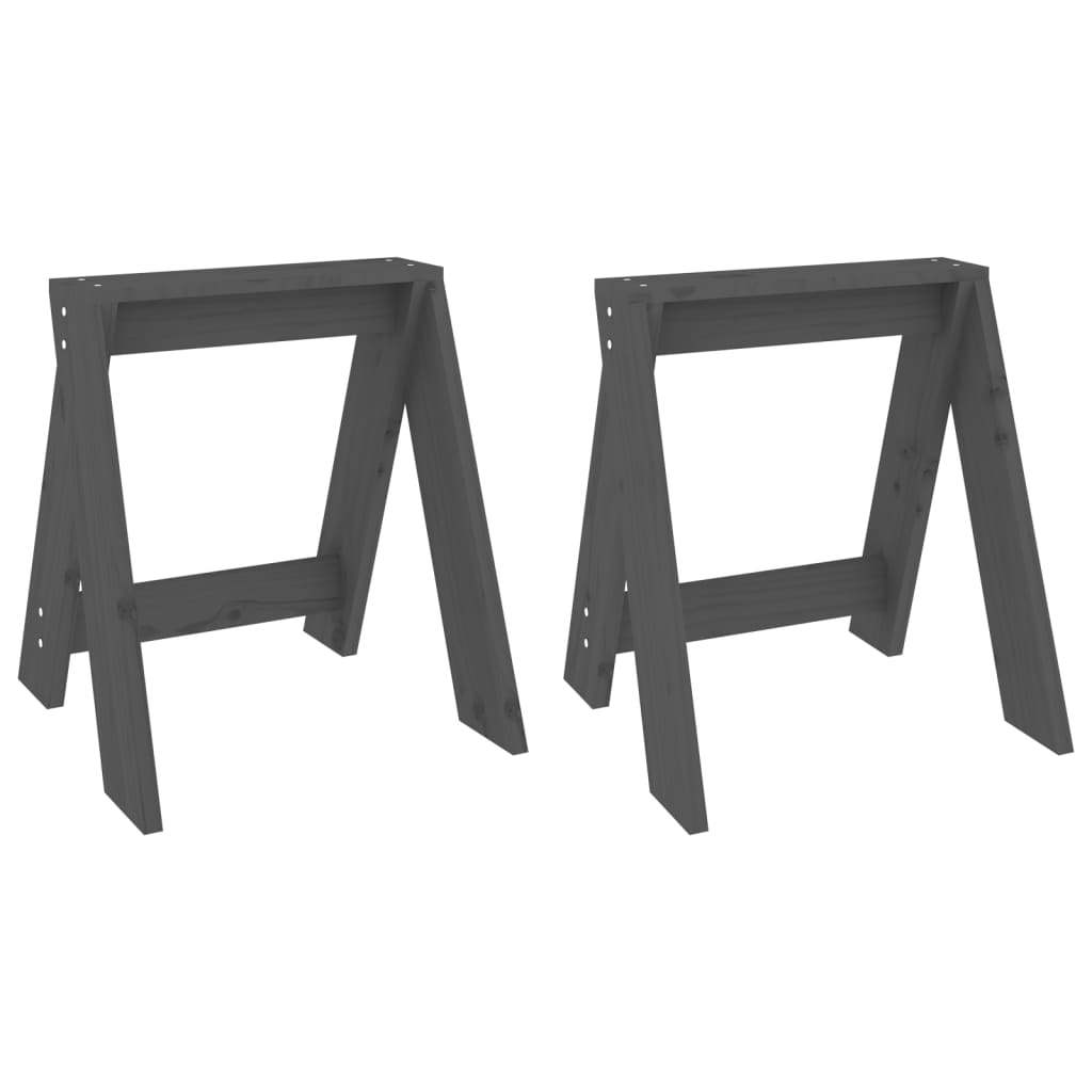 taburetter 2 stk. 40x40x45 cm massivt fyrretræ grå