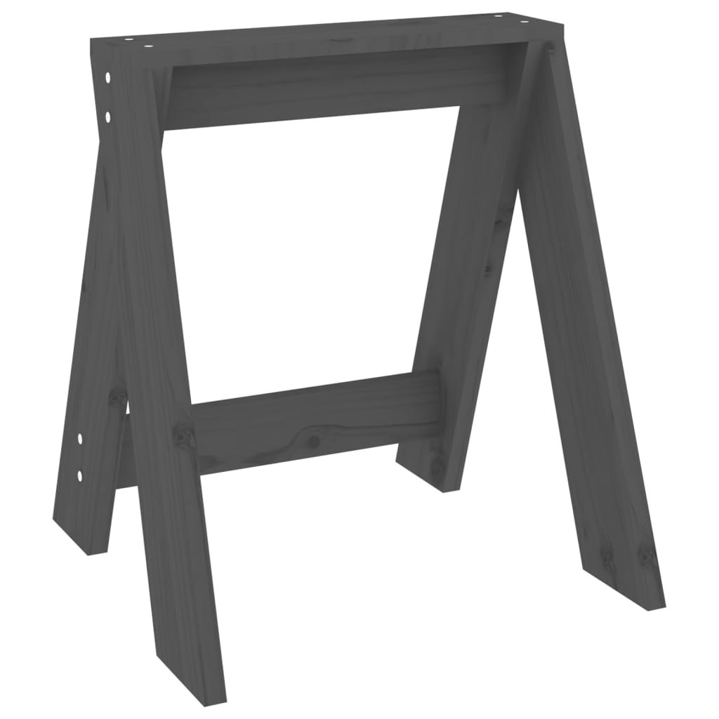 taburetter 2 stk. 40x40x45 cm massivt fyrretræ grå