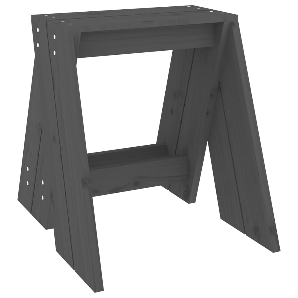 taburetter 2 stk. 40x40x45 cm massivt fyrretræ grå