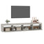 sengebord med LED-lys 240x35x40 cm betongrå