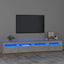 sengebord med LED-lys 240x35x40 cm betongrå