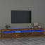 tv-skab med LED-lys 240x35x40 cm røget egetræ