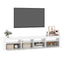 tv-skab med LED-lys 210x35x40 cm hvid
