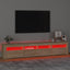 tv-skab med LED-lys 210x35x40 cm Sonoma-eg