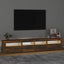 tv-skab med LED-lys 210x35x40 cm røget egetræ