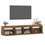 tv-skab med LED-lys 210x35x40 cm røget egetræ