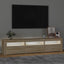 tv-bord med LED-lys 180x35x40 cm sonoma-eg