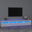 tv-skab med LED-lys 240x35x40 cm hvid