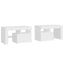sengeborde 2 stk. med LED-lys 70x36,5x40 cm hvid