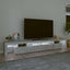 tv-bord med LED-lys 260x36,5x40 cm betongrå