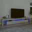 tv-bord med LED-lys 260x36,5x40 cm betongrå