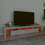 sengebord med LED-lys 230x36,5x40 cm betongrå