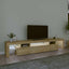 tv-skab med LED-lys 215x36,5x40 cm sonoma-eg