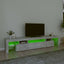 sengebord med LED-lys 215x36,5x40 cm betongrå