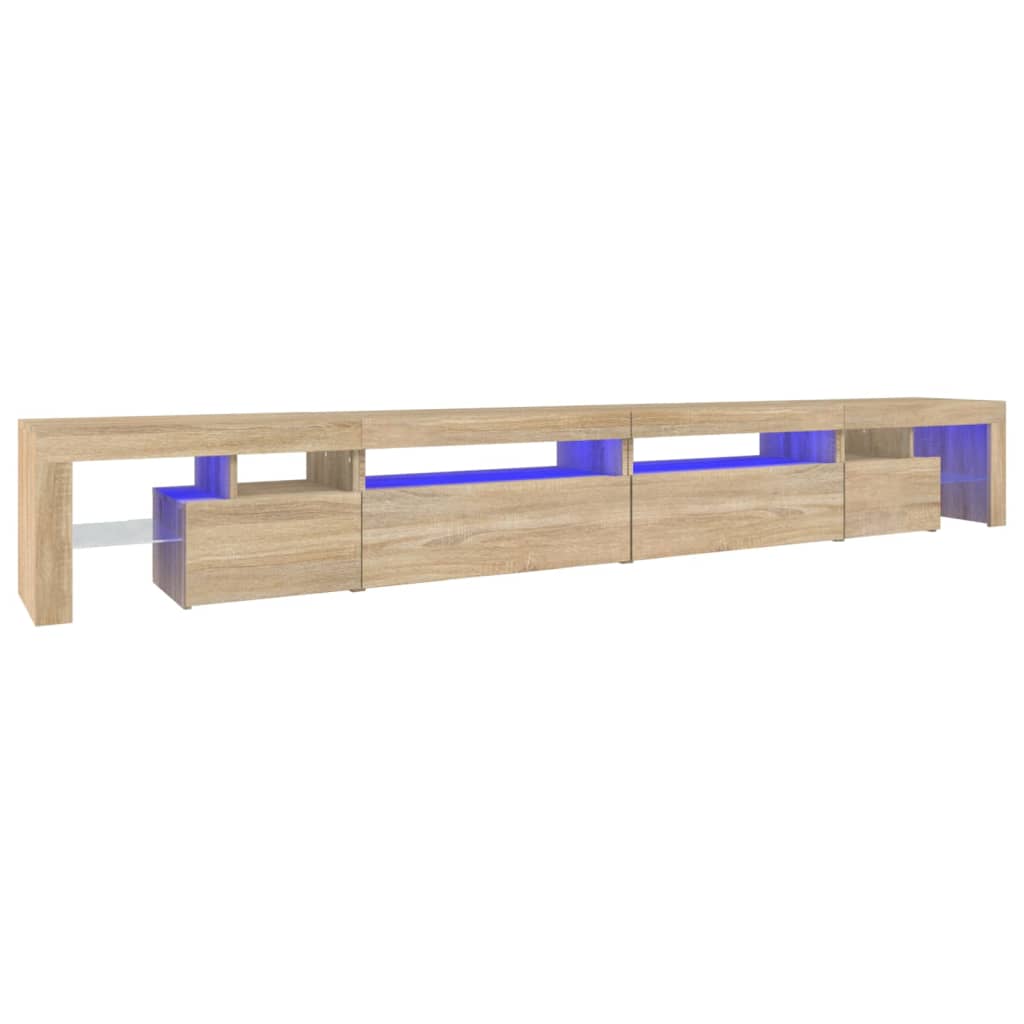 tv-bord med LED-lys 290x36,5x40 cm sonoma-eg