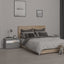 sengeborde 2 stk. med LED-lys 60x35x40 cm grå sonoma-eg