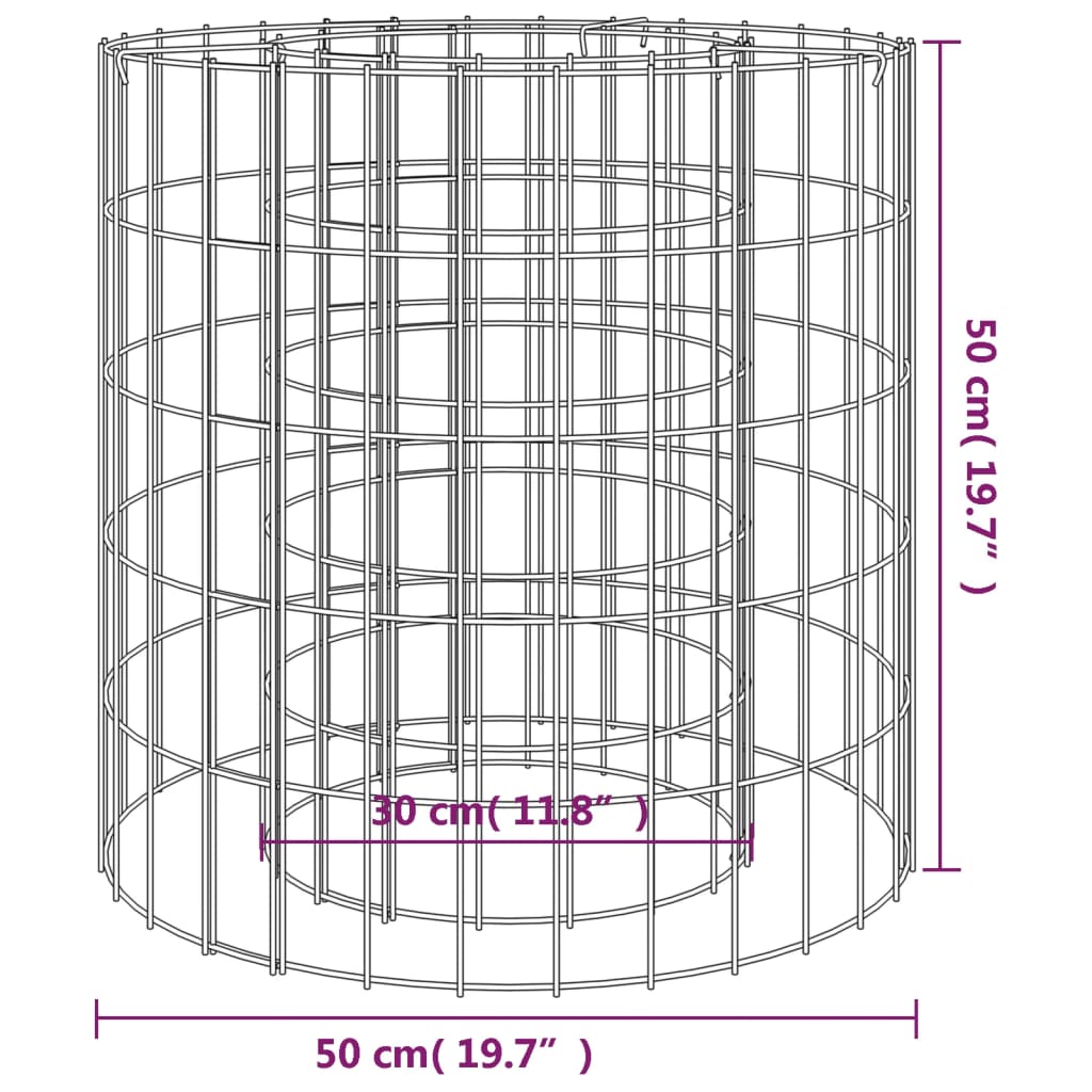 gabion-bålkurv Ø 50 cm galvaniseret jern